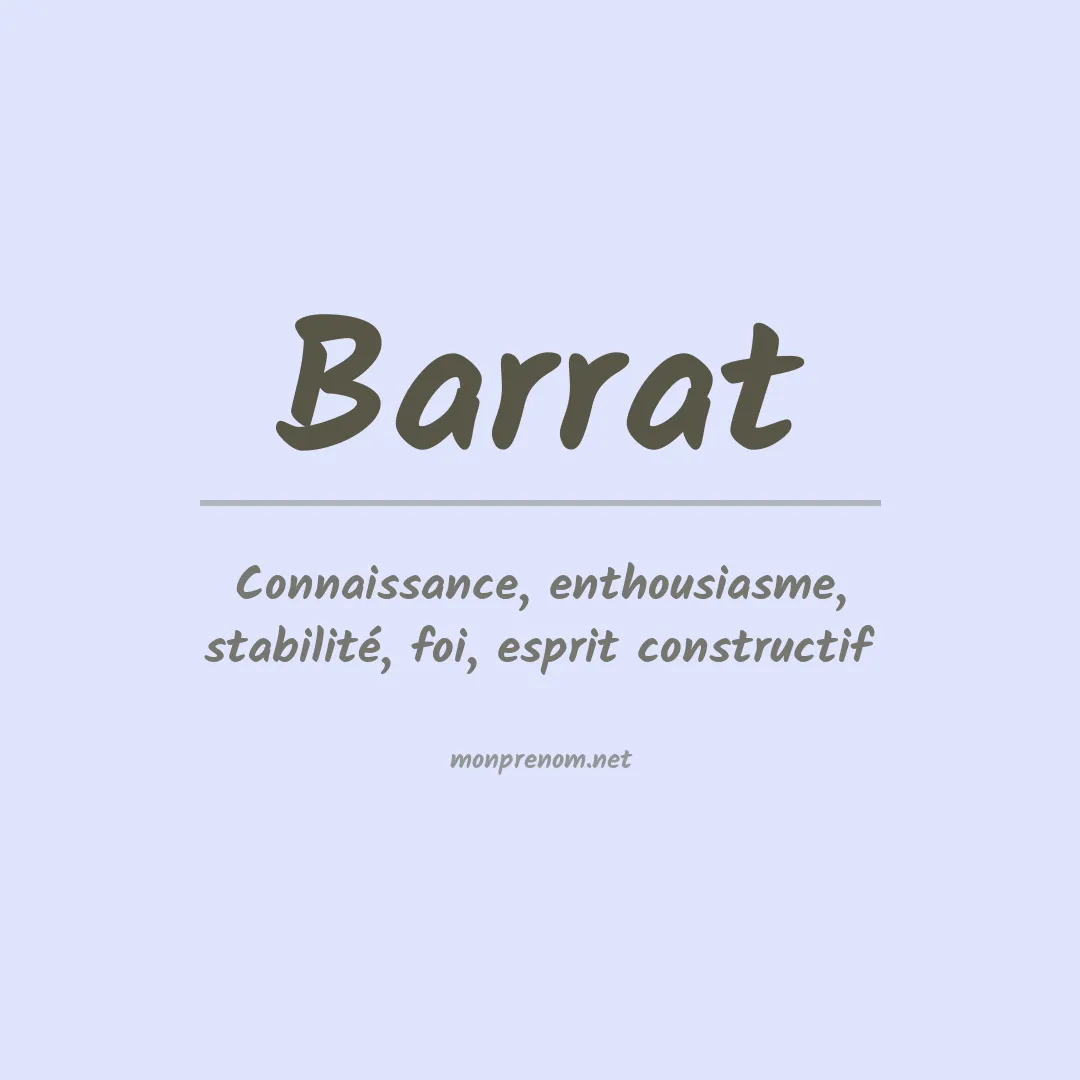 Signification du prénom Barrat