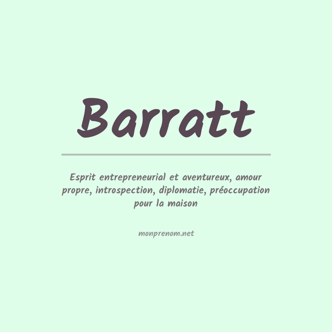 Prénom Barratt