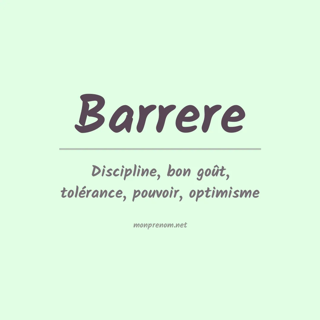 Prénom Barrere