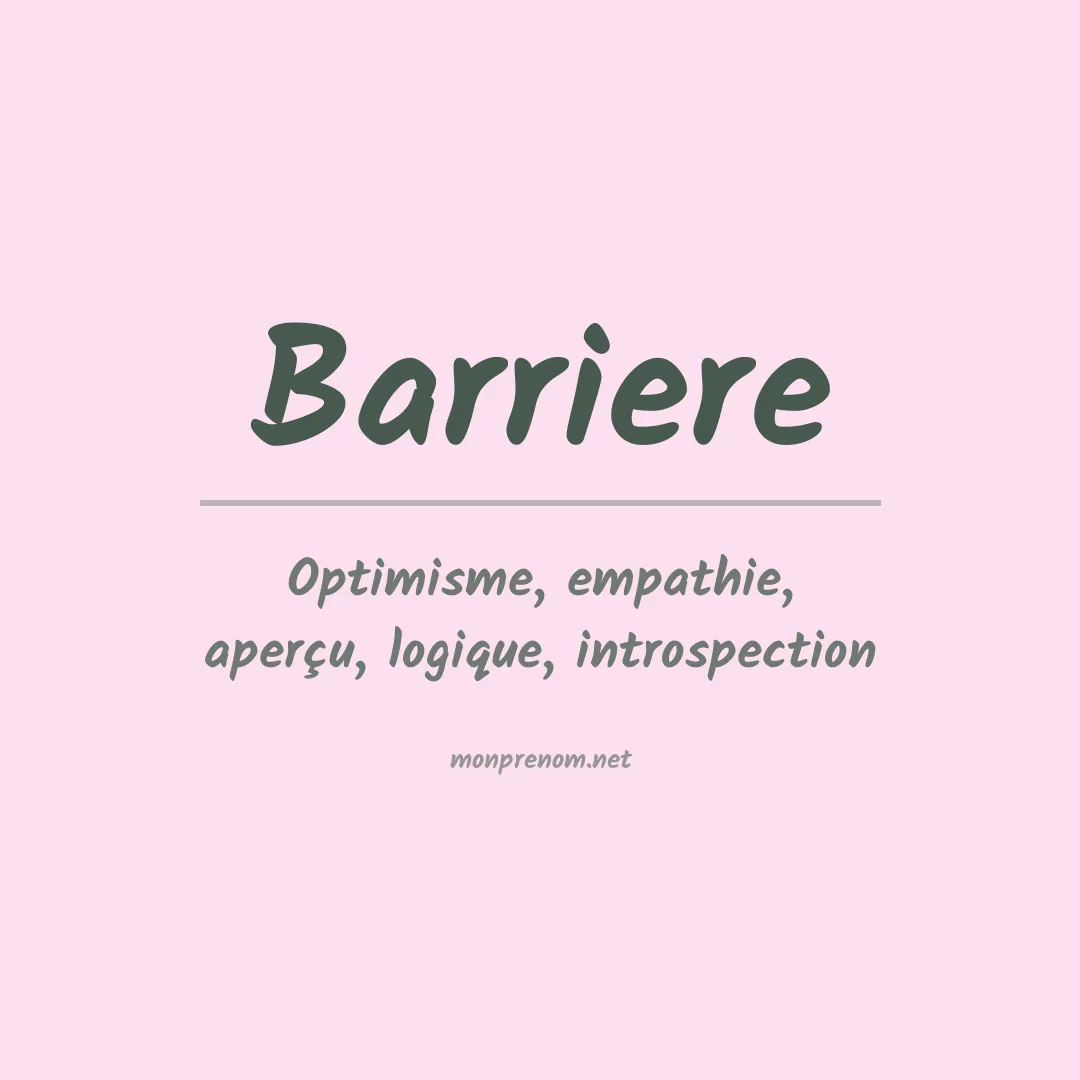 Prénom Barriere
