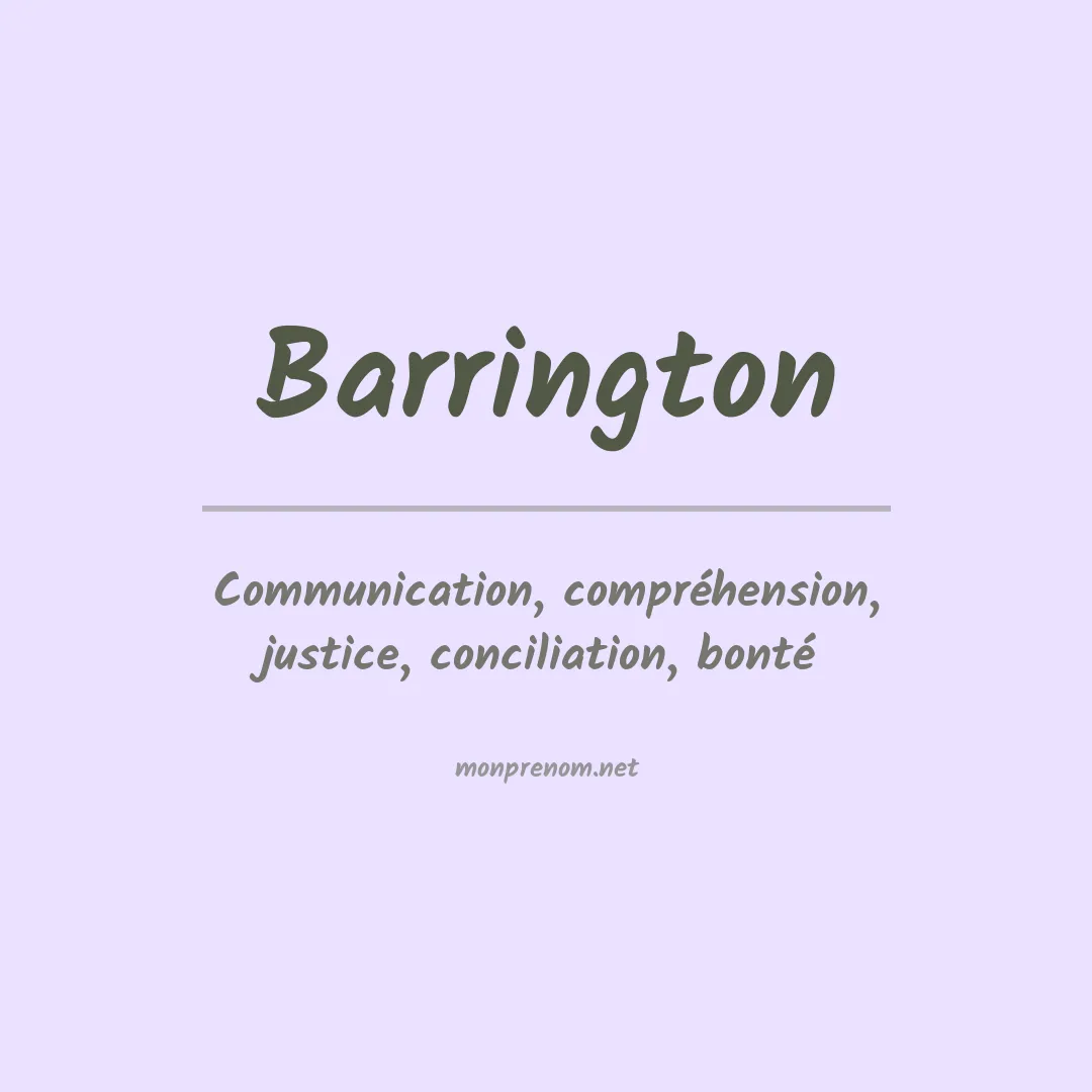 Prénom Barrington
