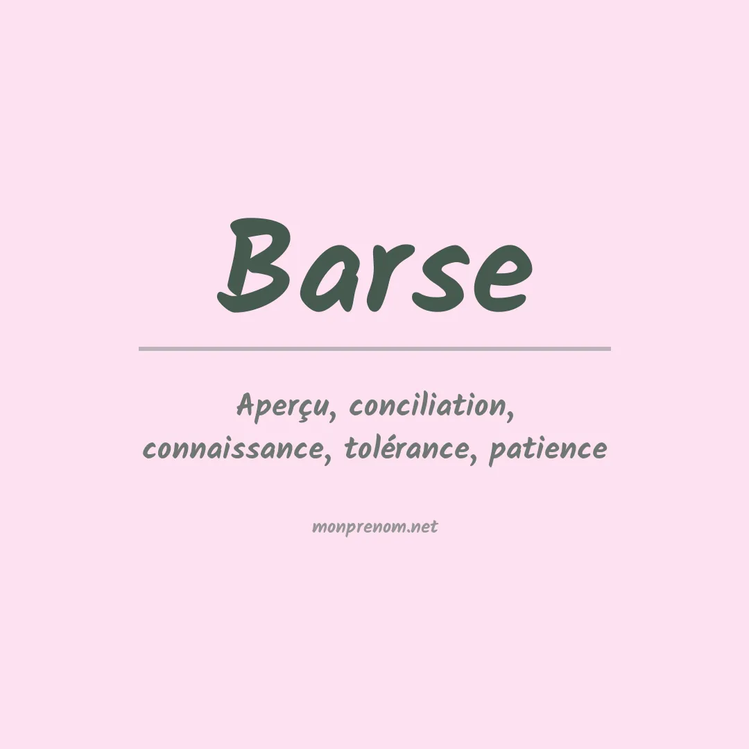 Prénom Barse