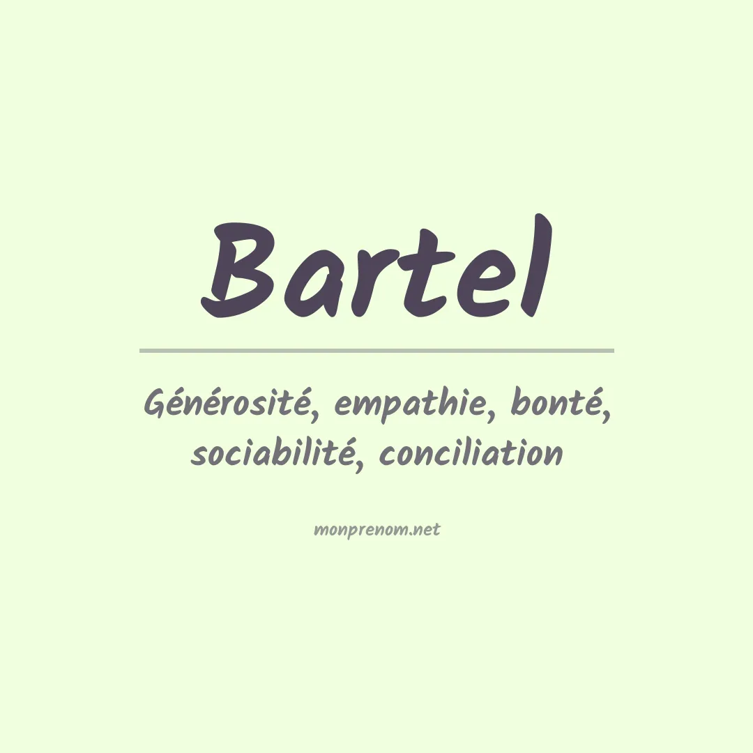Prénom Bartel