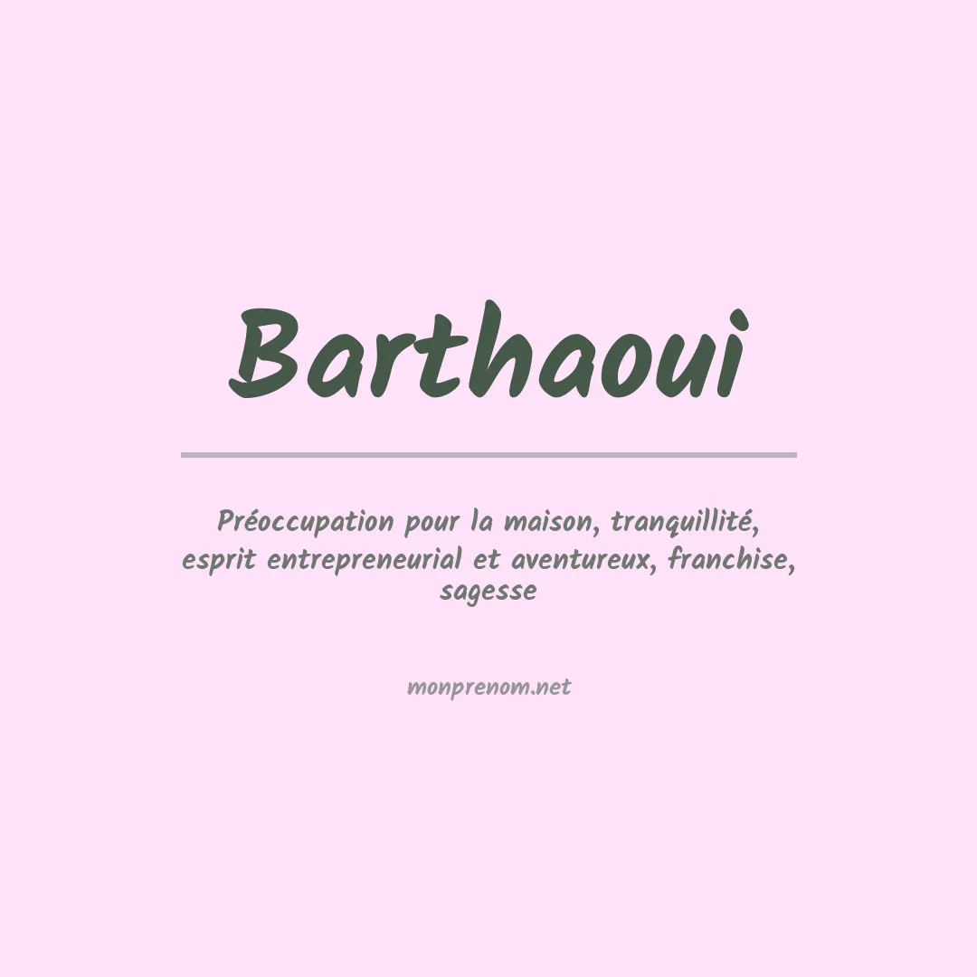 Prénom Barthaoui