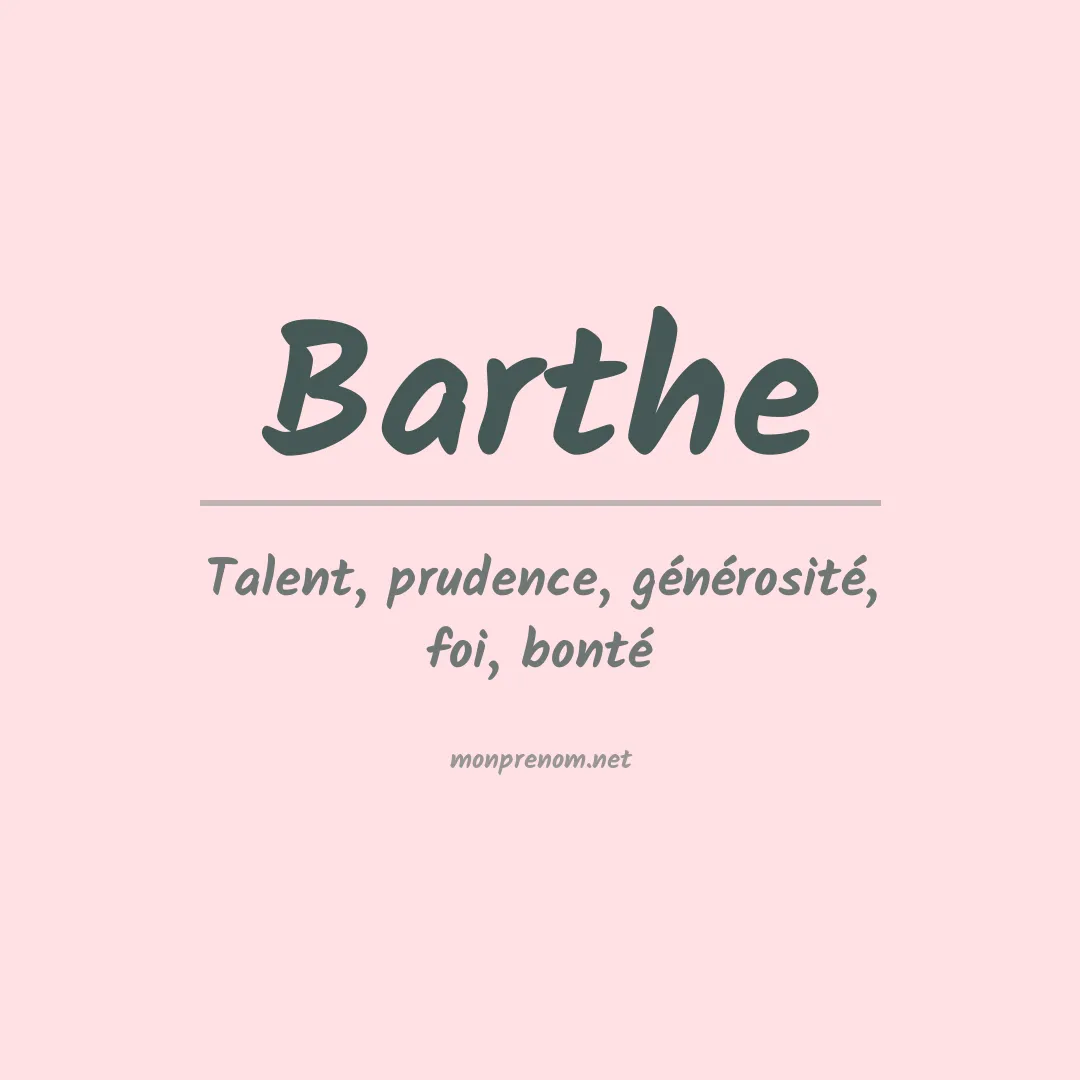 Prénom Barthe