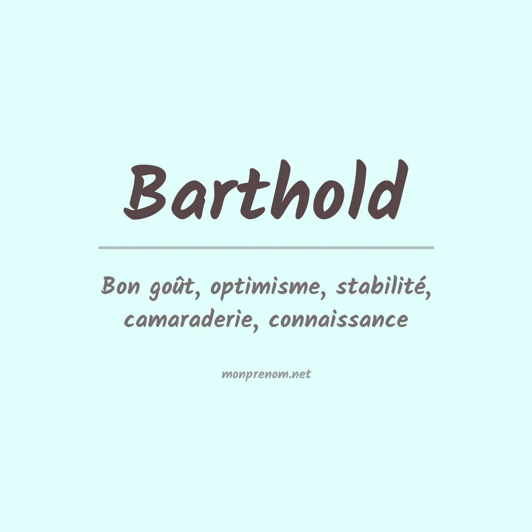 Prénom Barthold