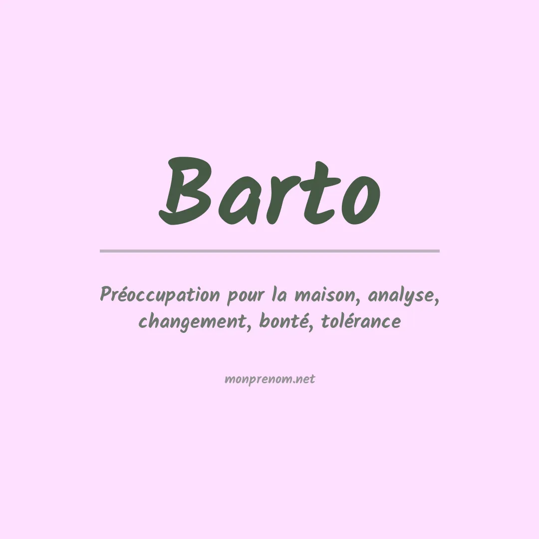 Prénom Barto