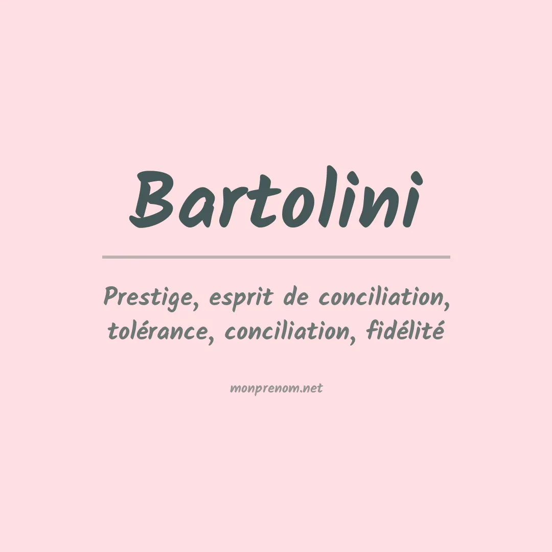 Prénom Bartolini