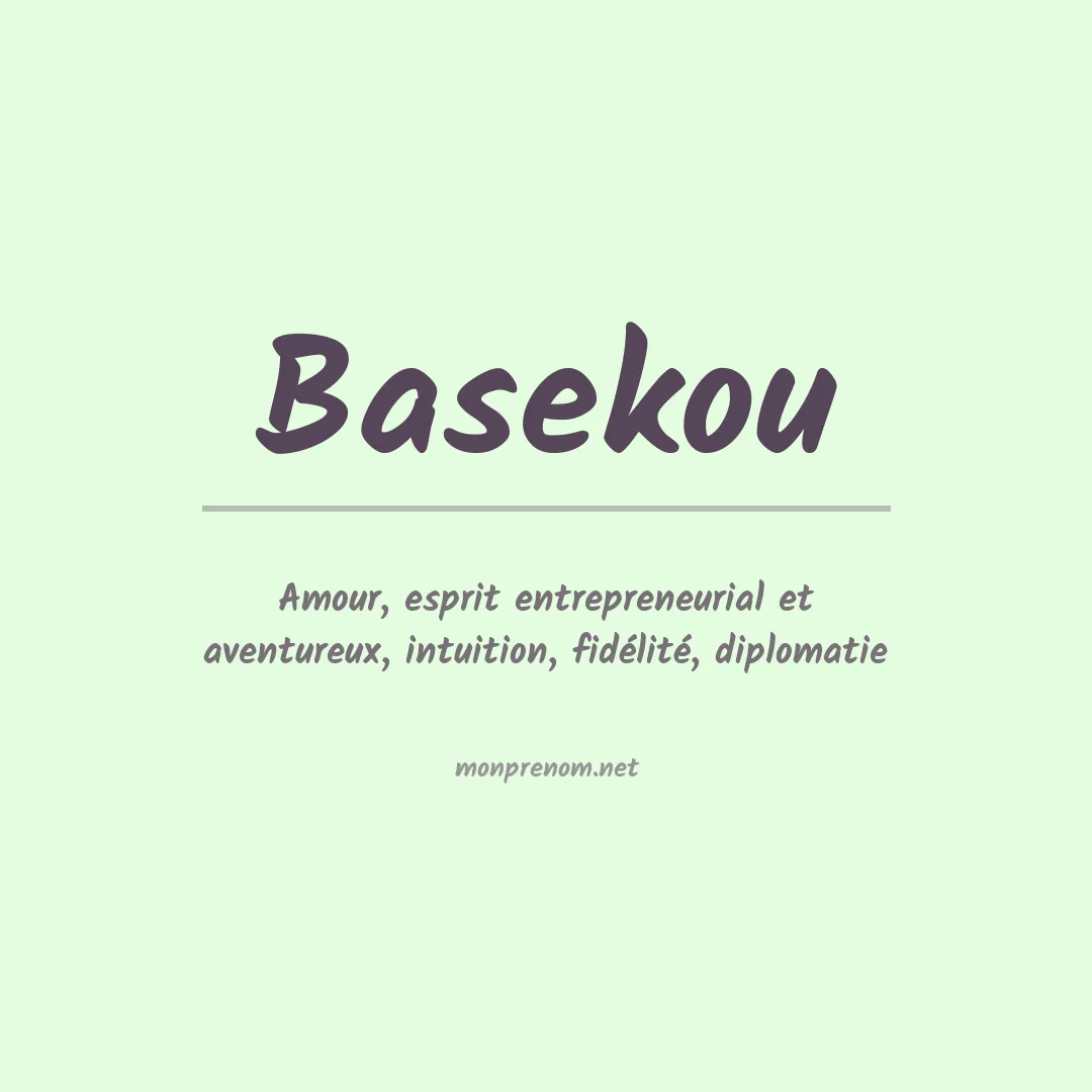 Signification du prénom Basekou