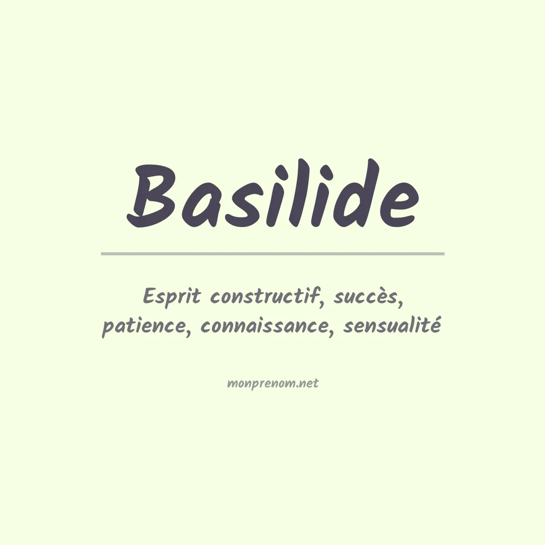 Signification du prénom Basilide