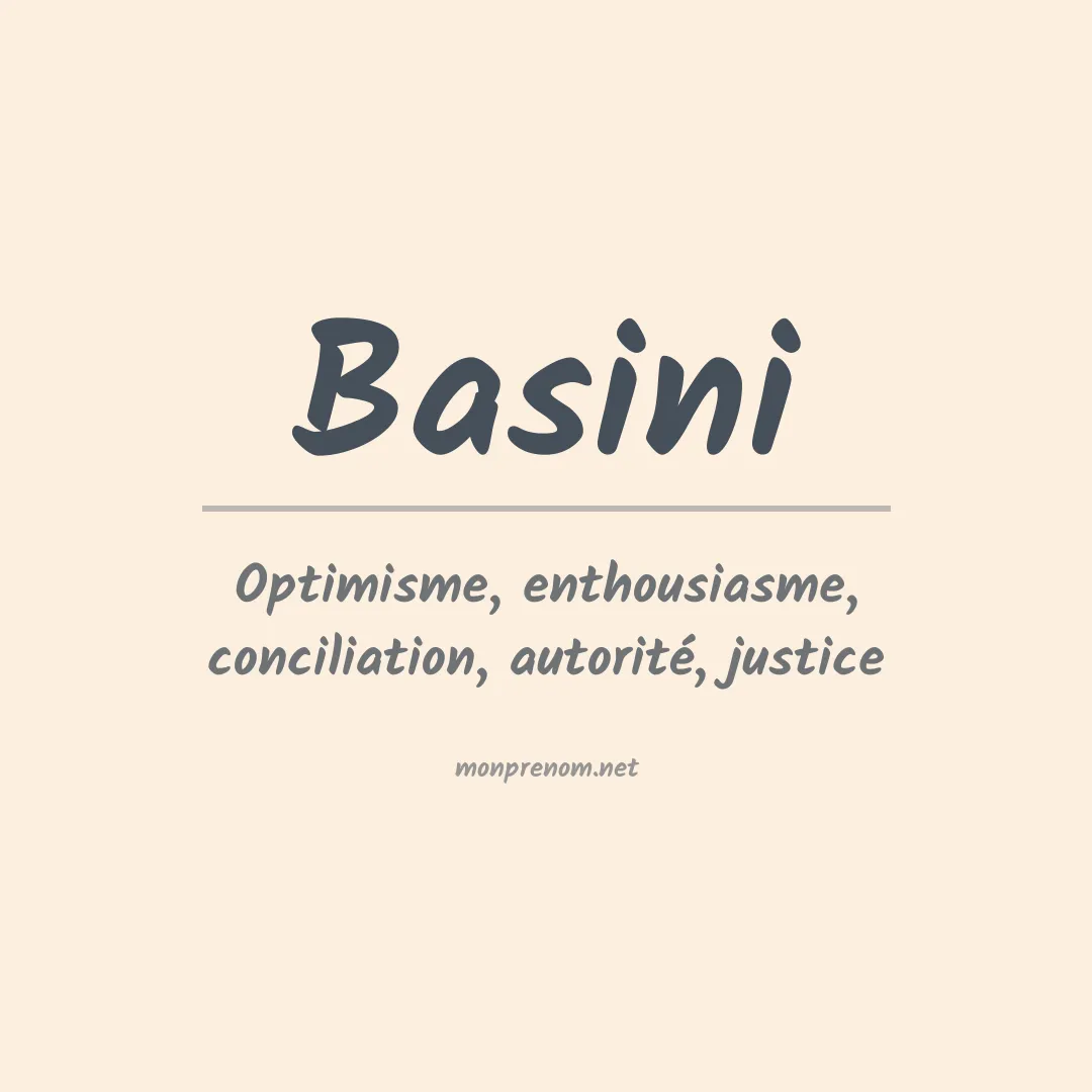 Signification du prénom Basini