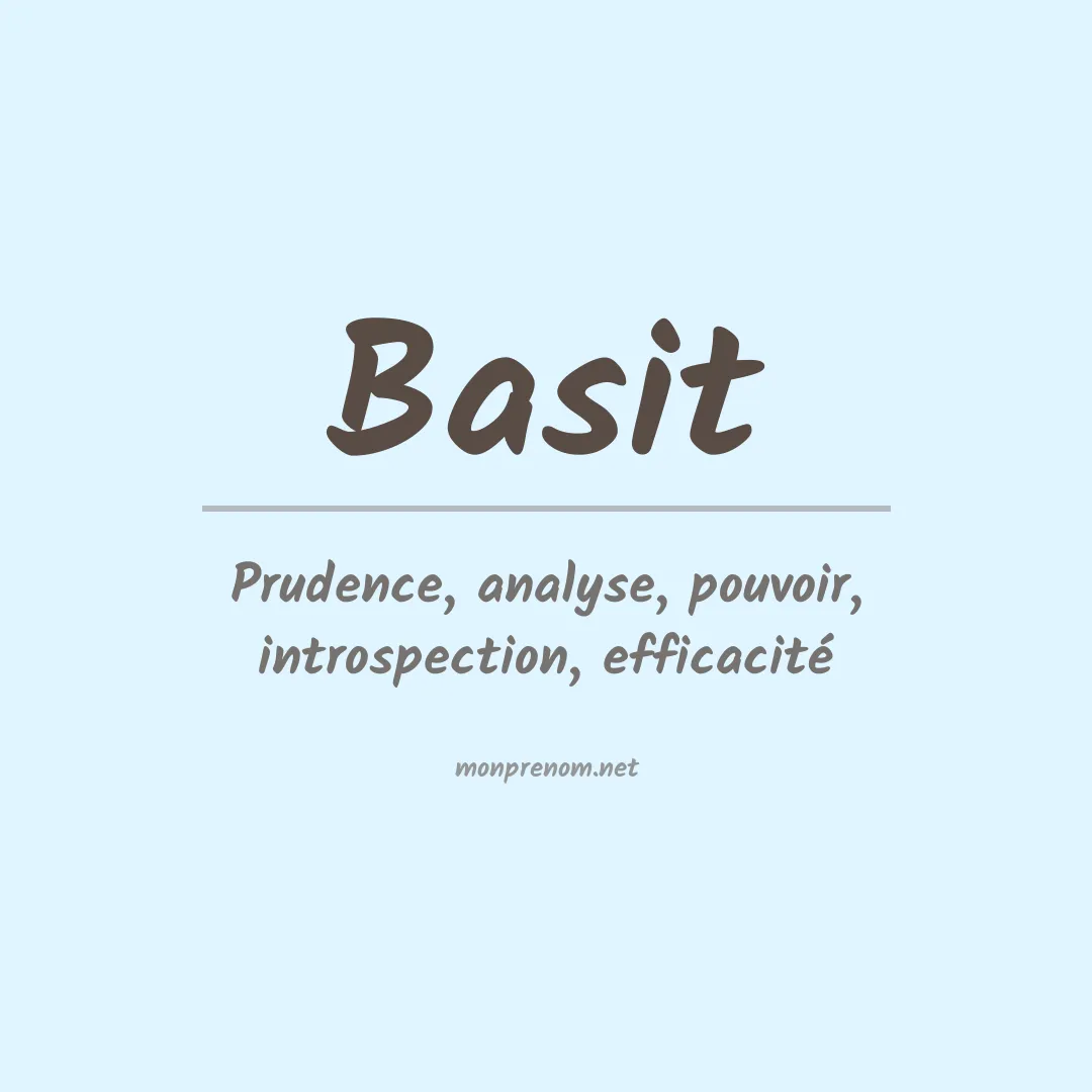 Signification du prénom Basit