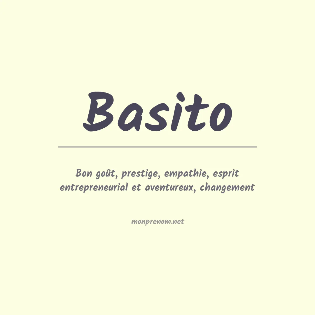 Signification du prénom Basito