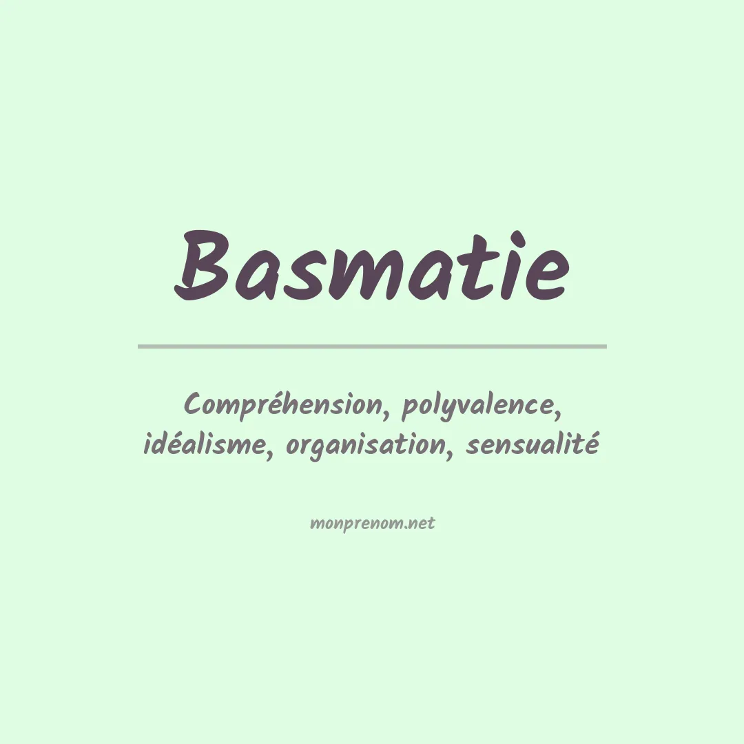 Signification du prénom Basmatie