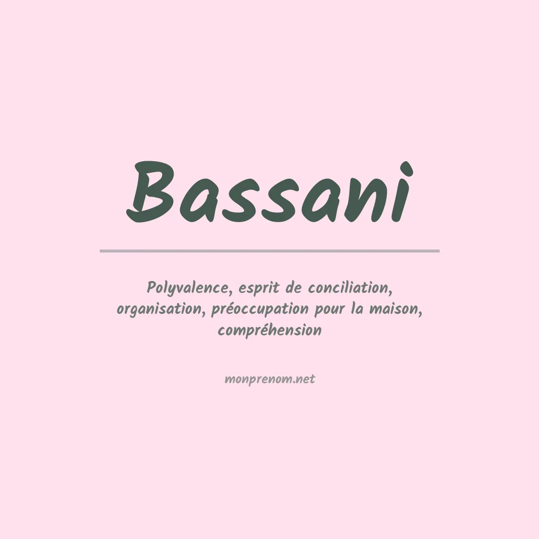 Prénom Bassani