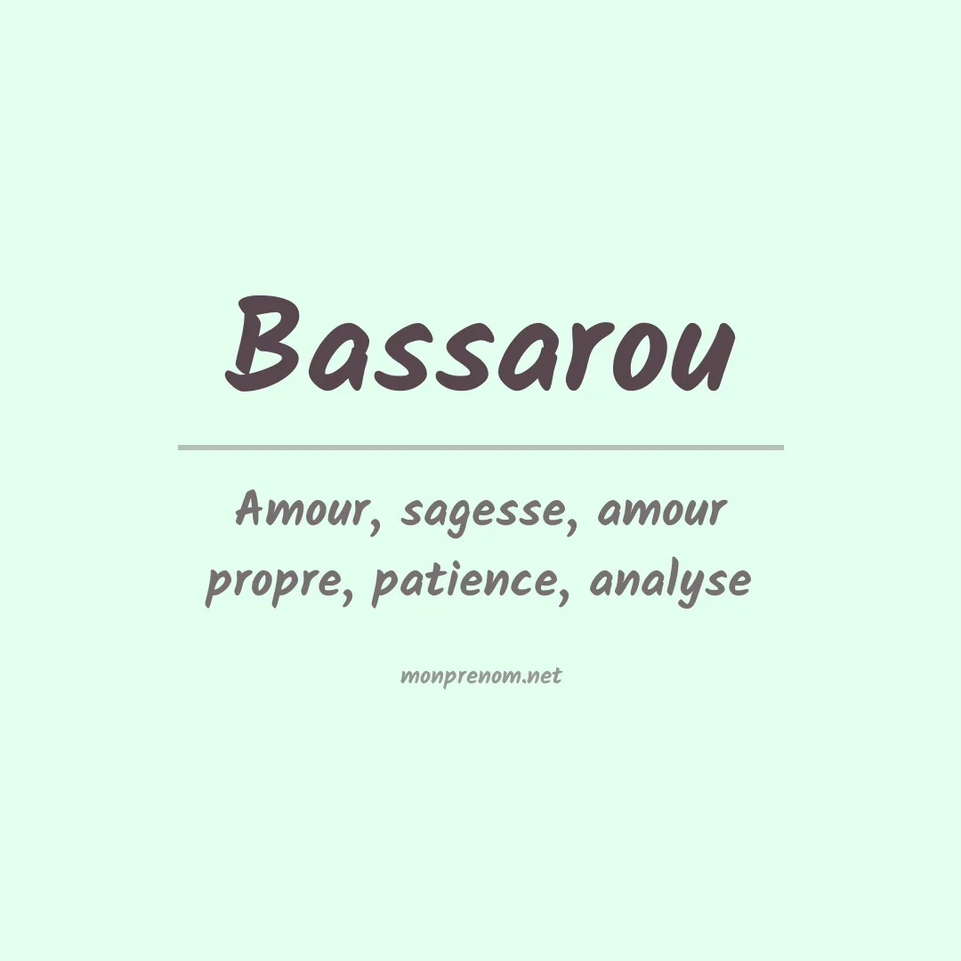 Signification du prénom Bassarou