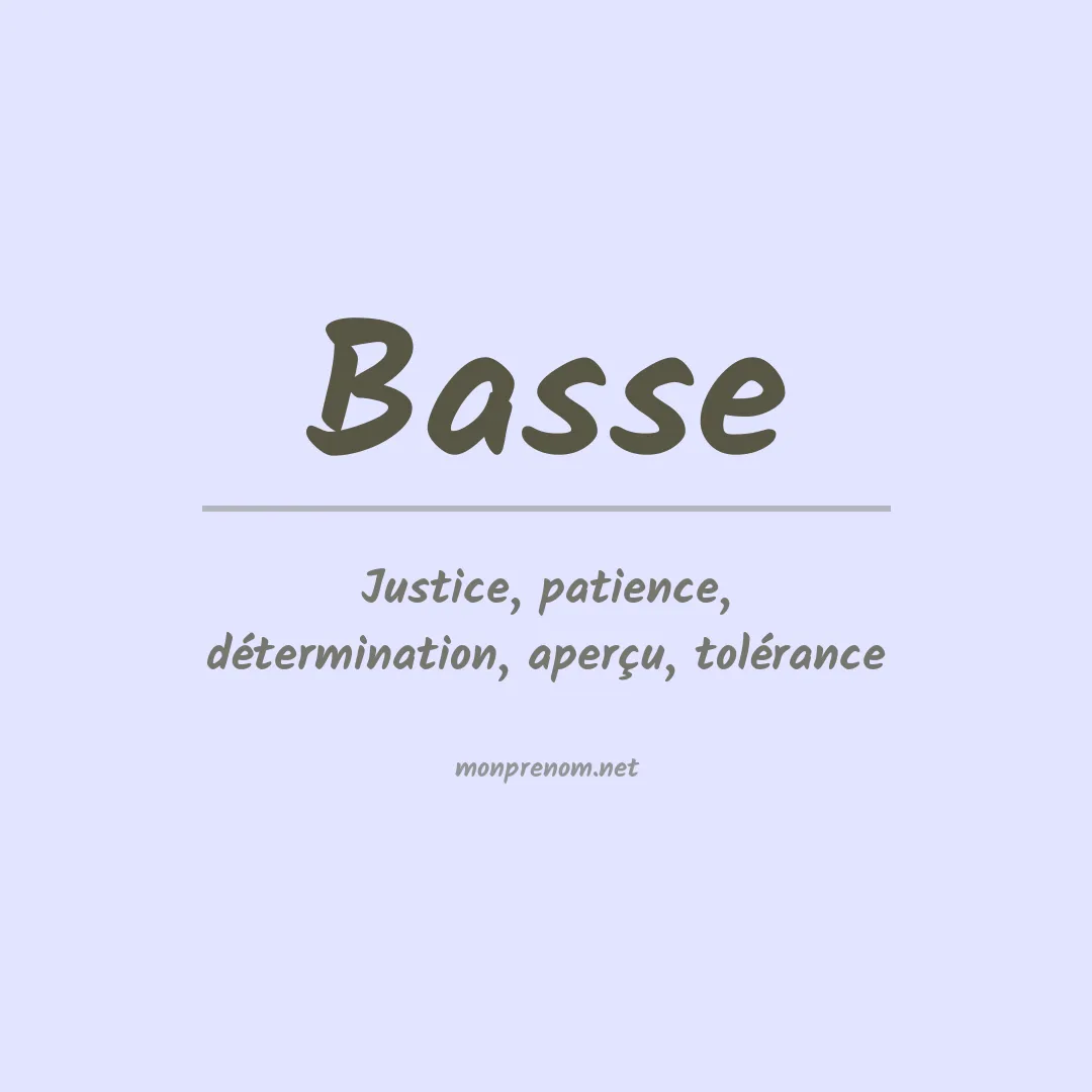 Prénom Basse
