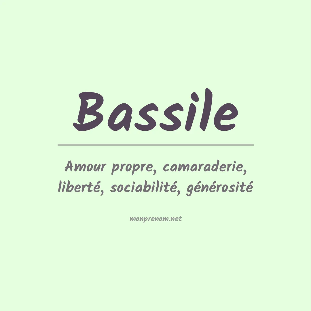 Signification du prénom Bassile