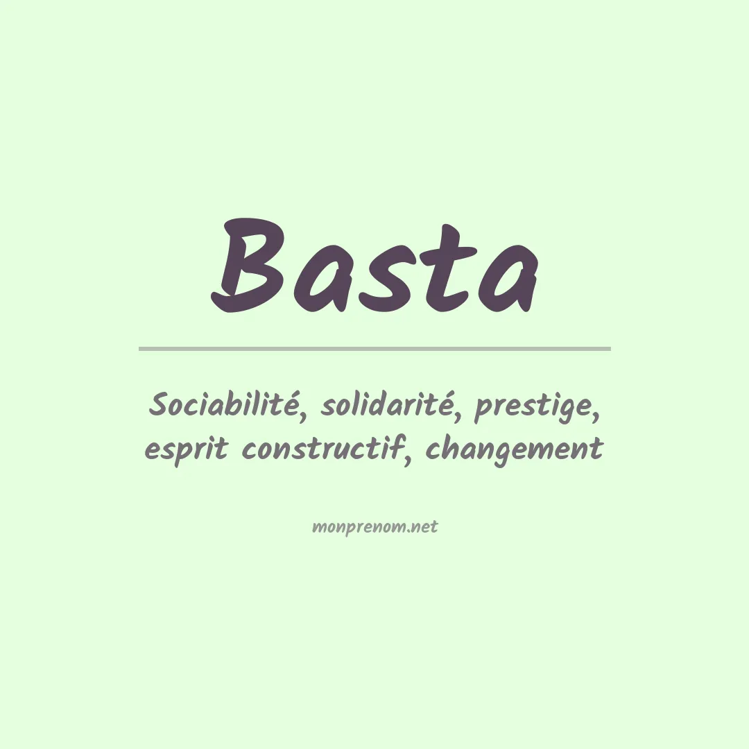 Prénom Basta