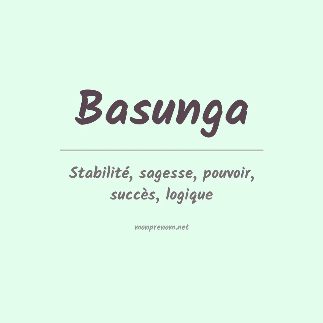 Signification du prénom Basunga