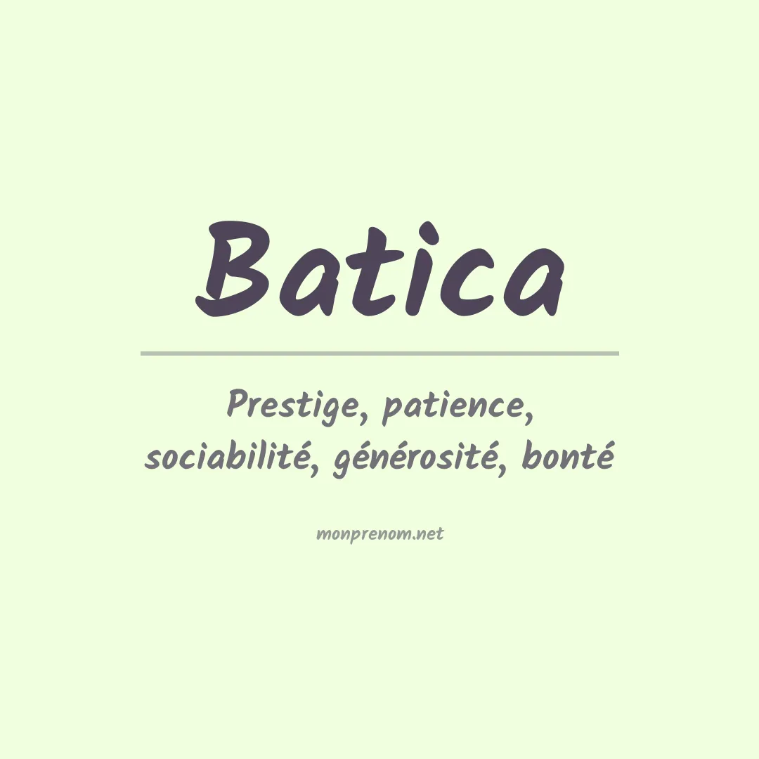 Signification du prénom Batica
