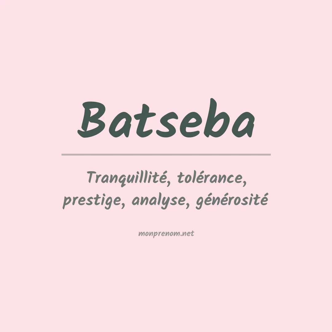 Signification du prénom Batseba