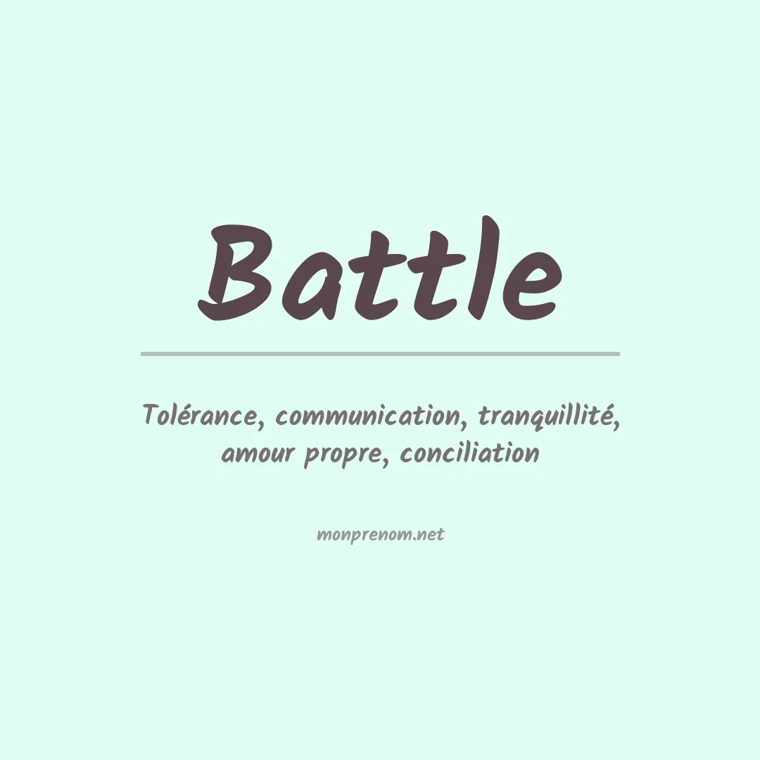 Signification du prénom Battle