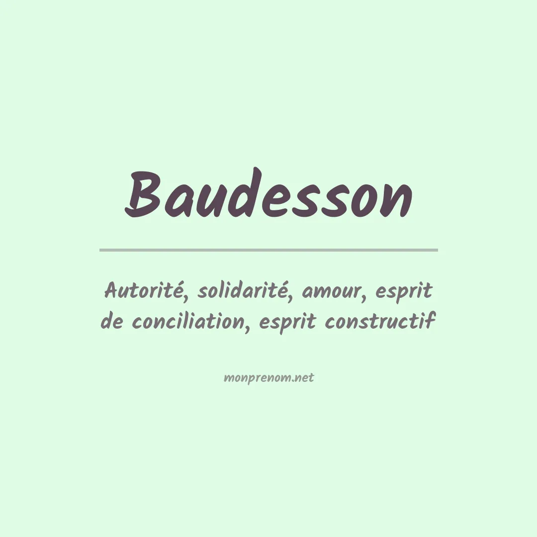 Signification du prénom Baudesson