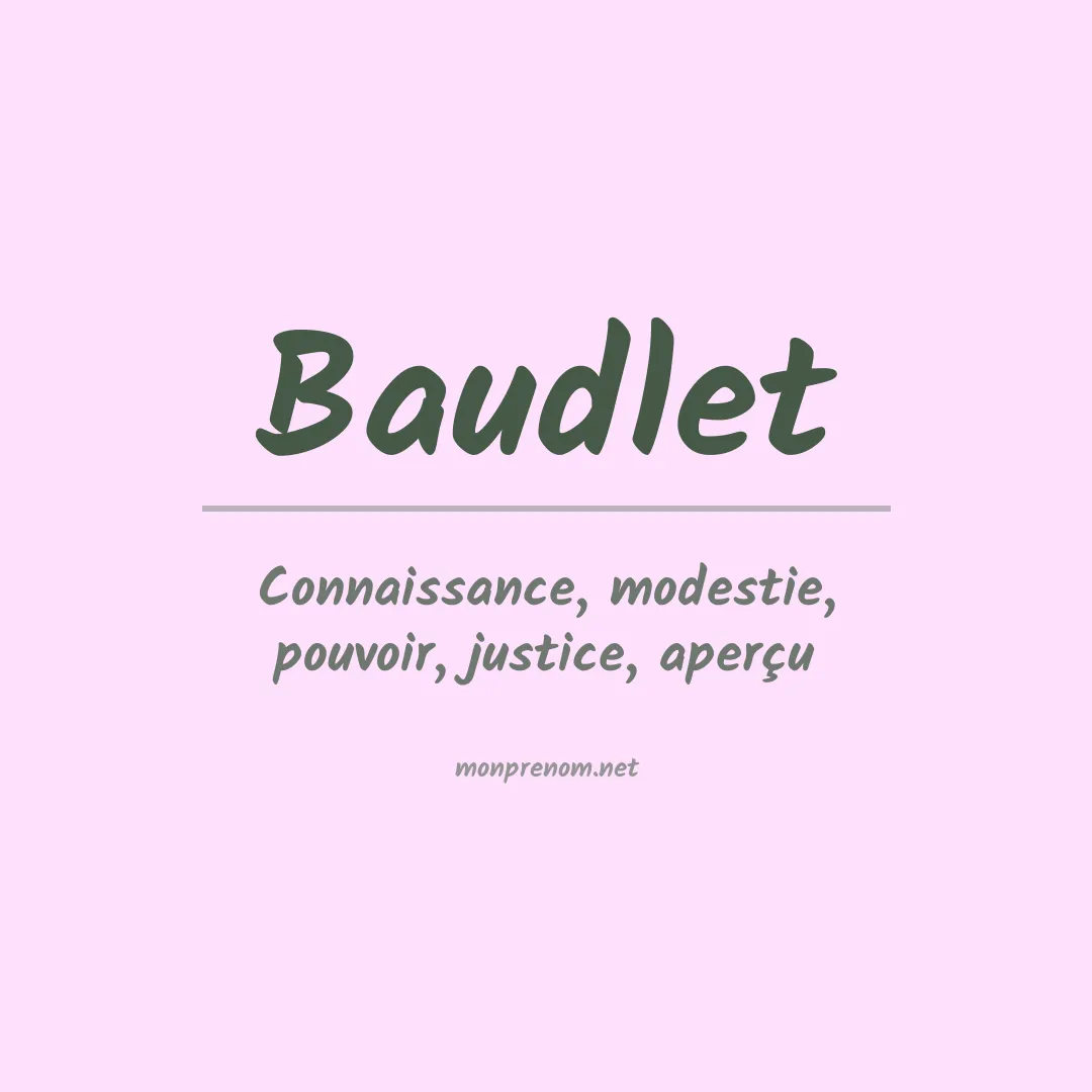 Signification du prénom Baudlet