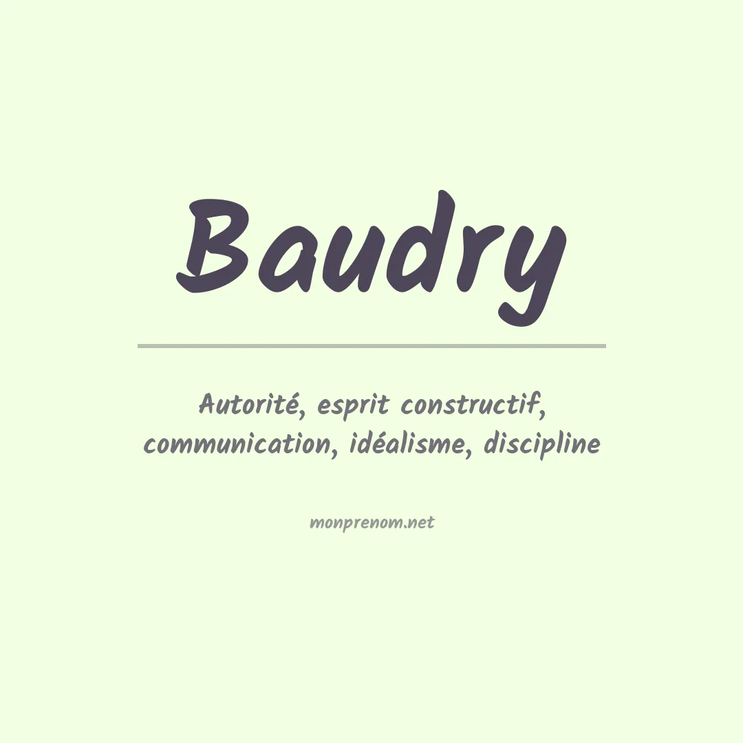 Signification du prénom Baudry