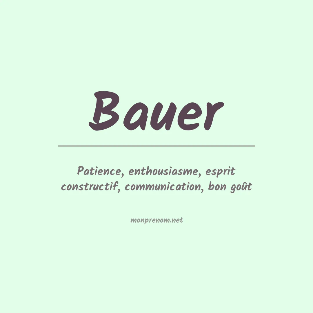 Prénom Bauer