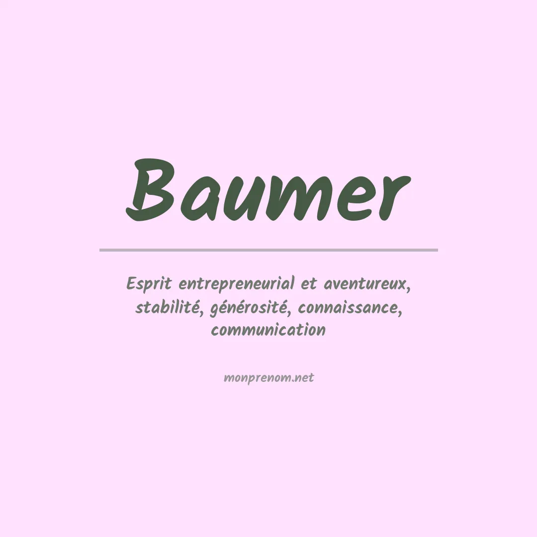 Prénom Baumer