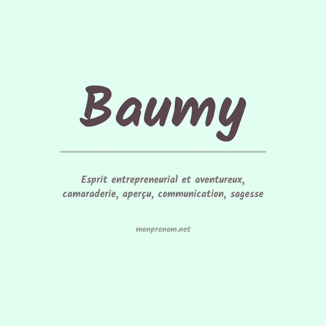 Signification du prénom Baumy