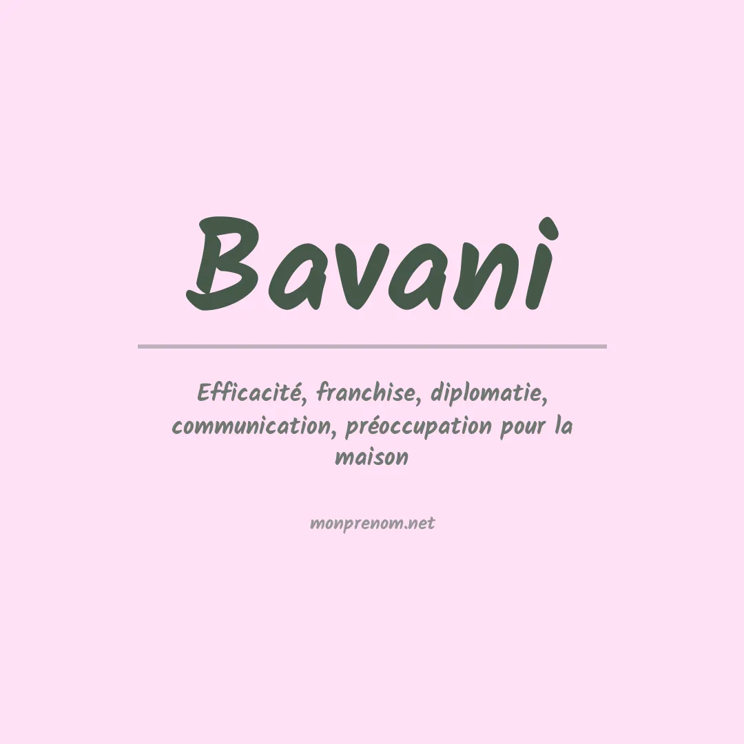 Signification du prénom Bavani