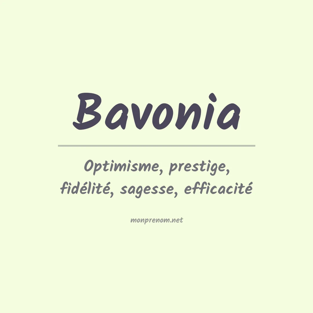 Signification du prénom Bavonia