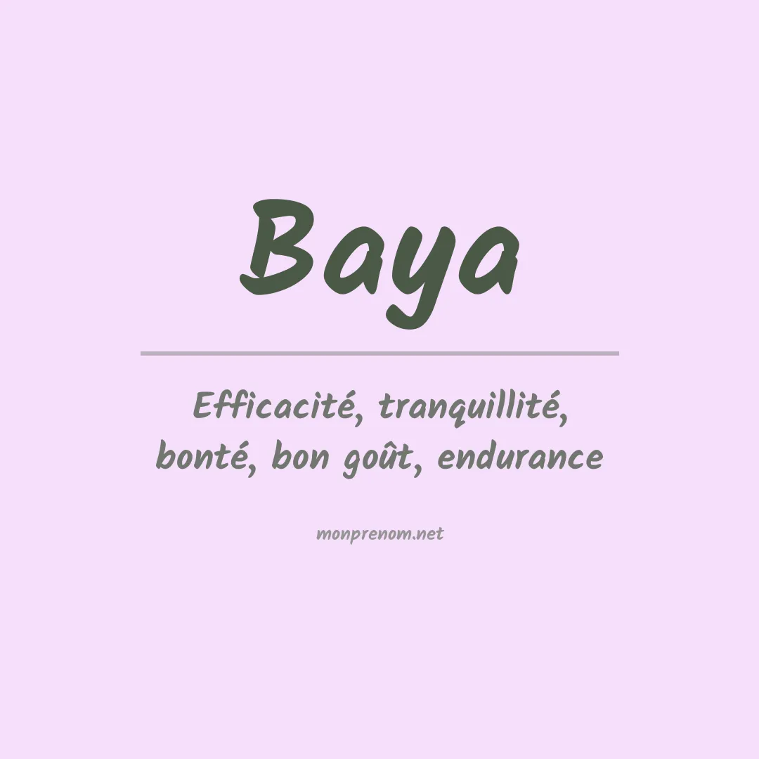 Signification du prénom Baya