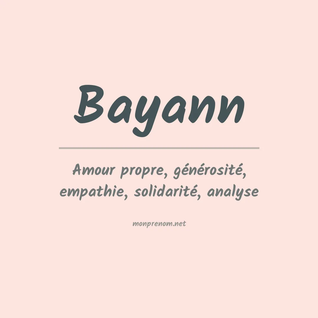 Signification du prénom Bayann