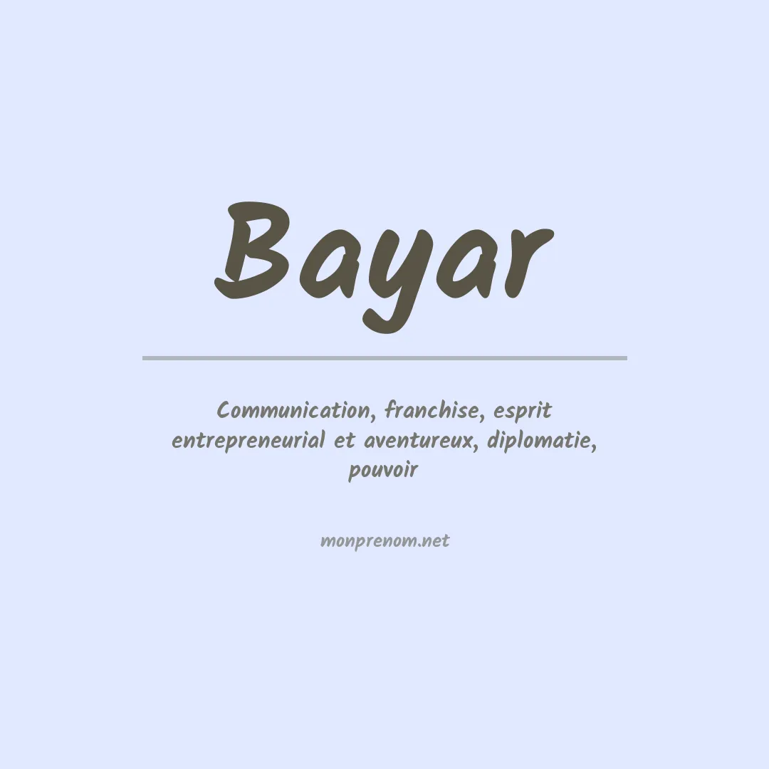 Signification du prénom Bayar