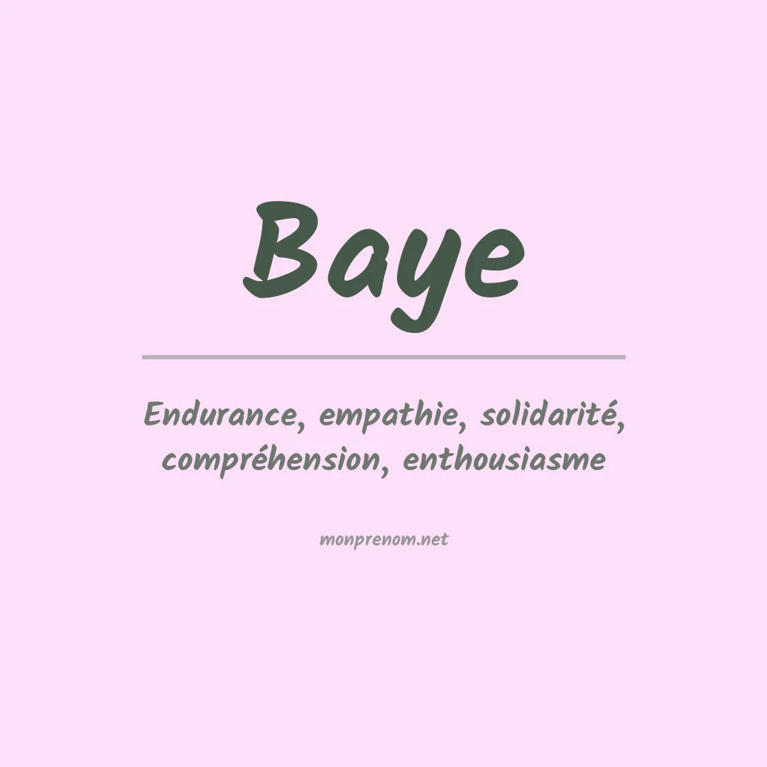 Prénom Baye