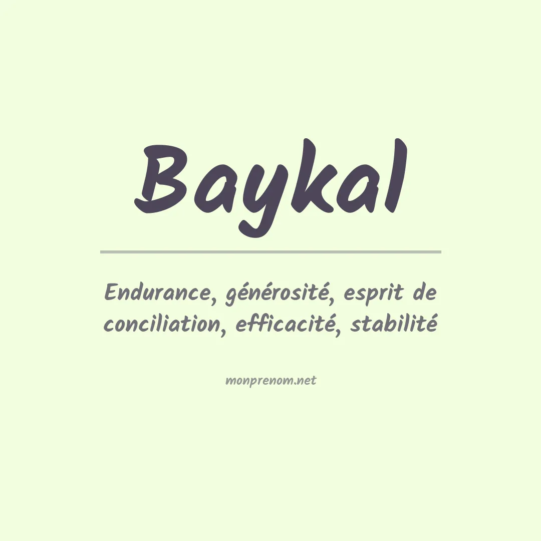 Signification du prénom Baykal