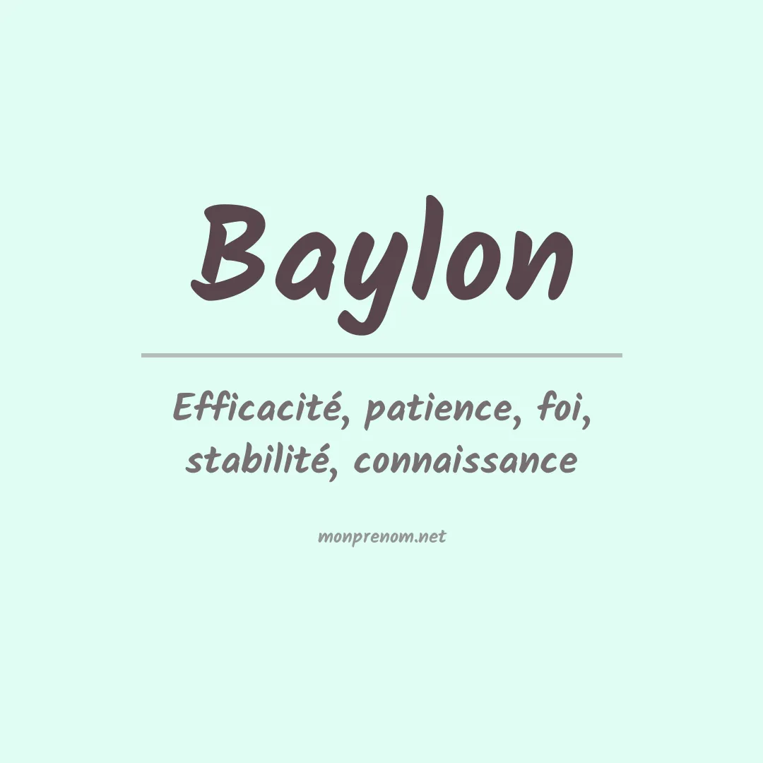 Prénom Baylon
