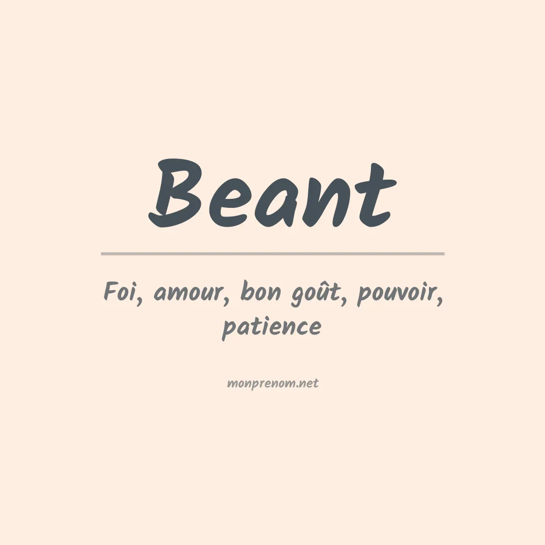 Signification du prénom Beant