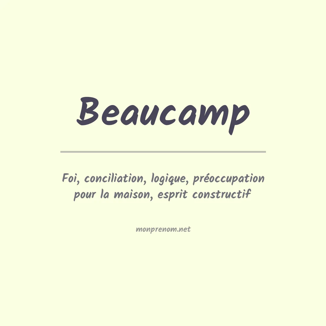 Signification du prénom Beaucamp