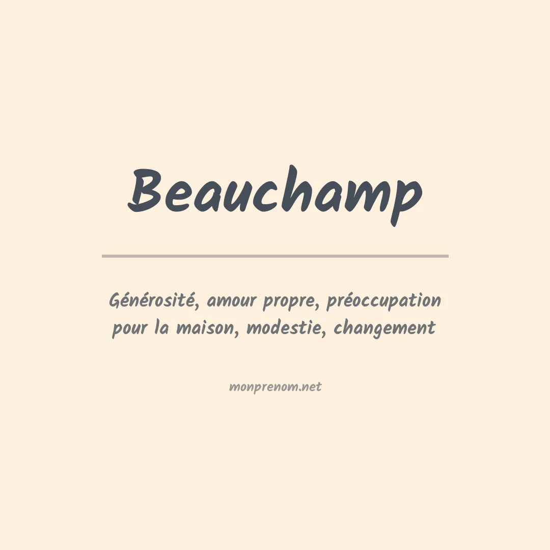 Prénom Beauchamp