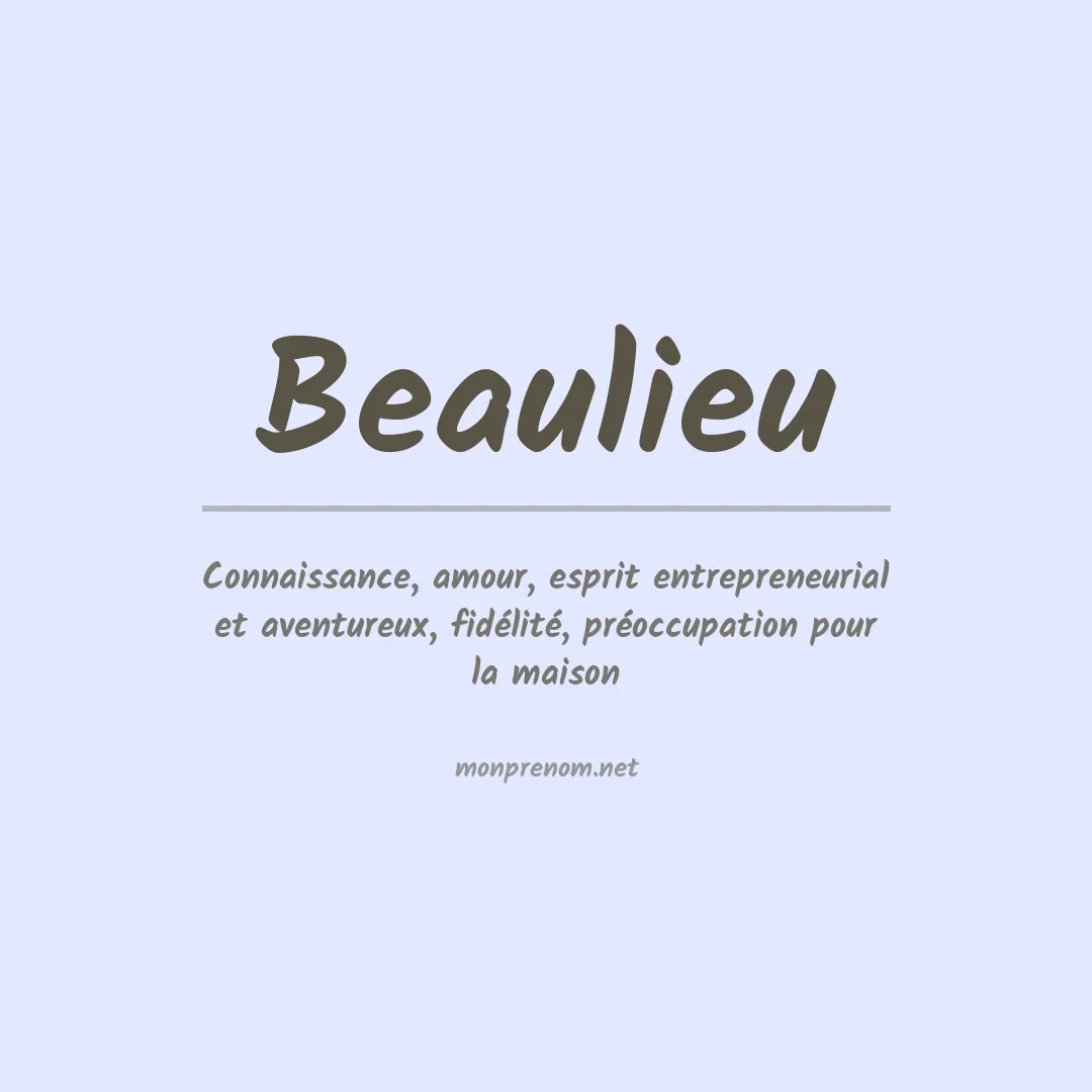 Prénom Beaulieu