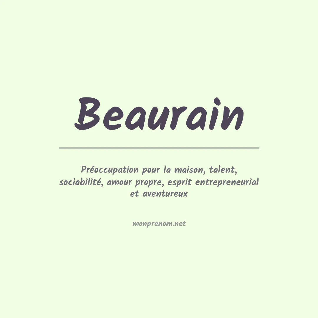 Signification du prénom Beaurain