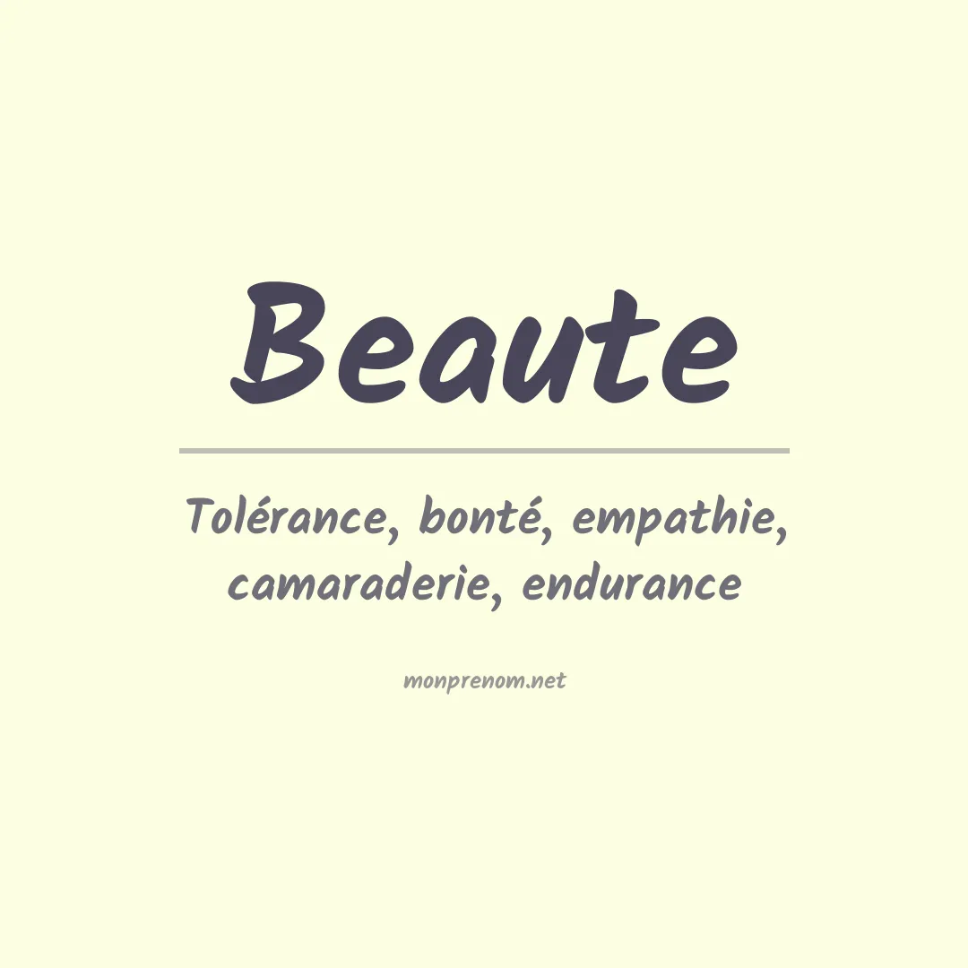 Signification du prénom Beaute