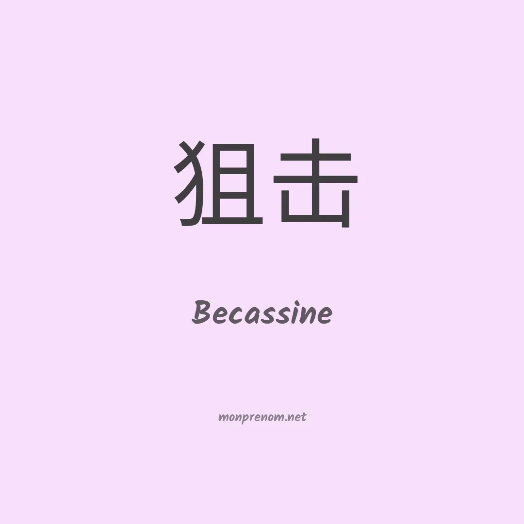 Becassine en chinois