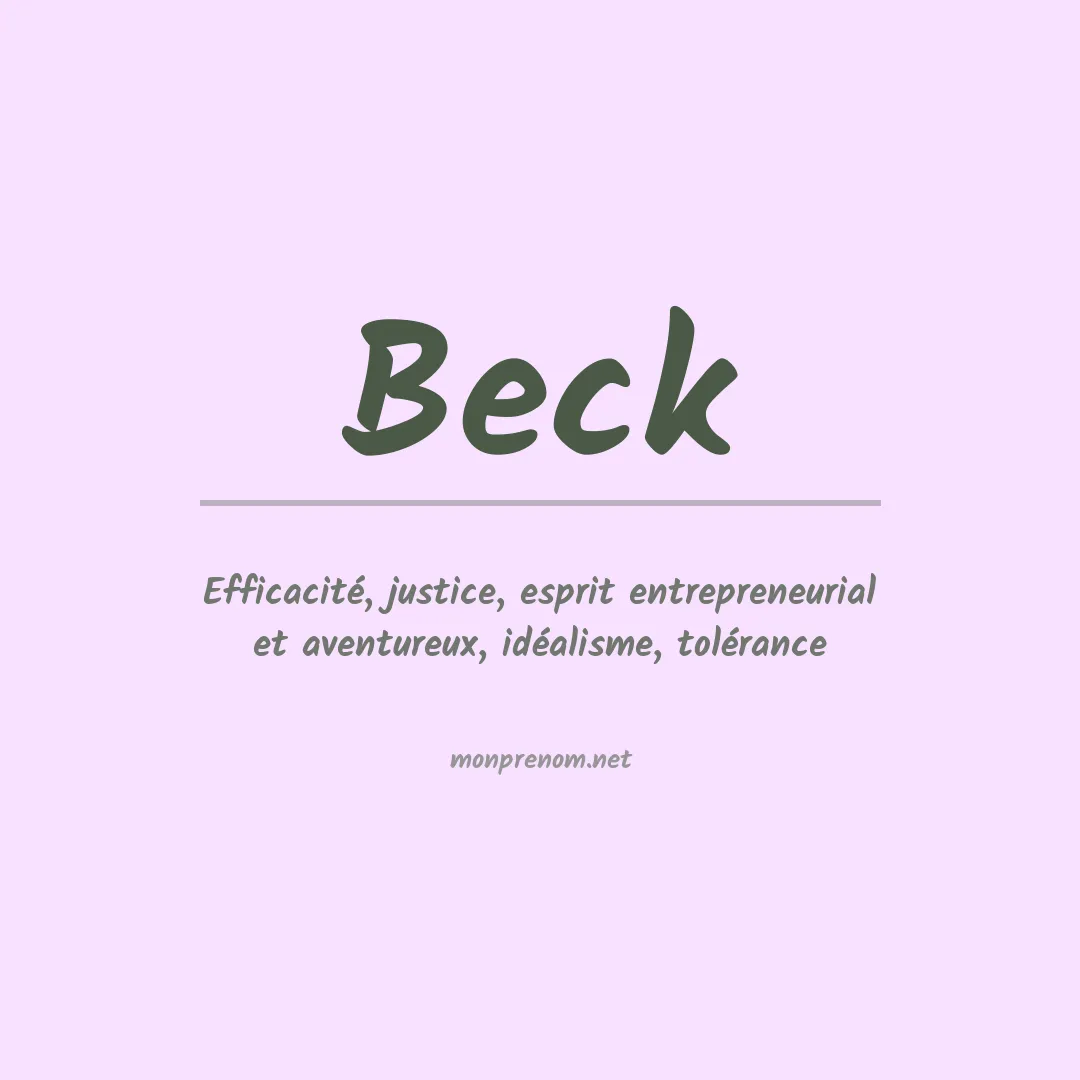 Prénom Beck