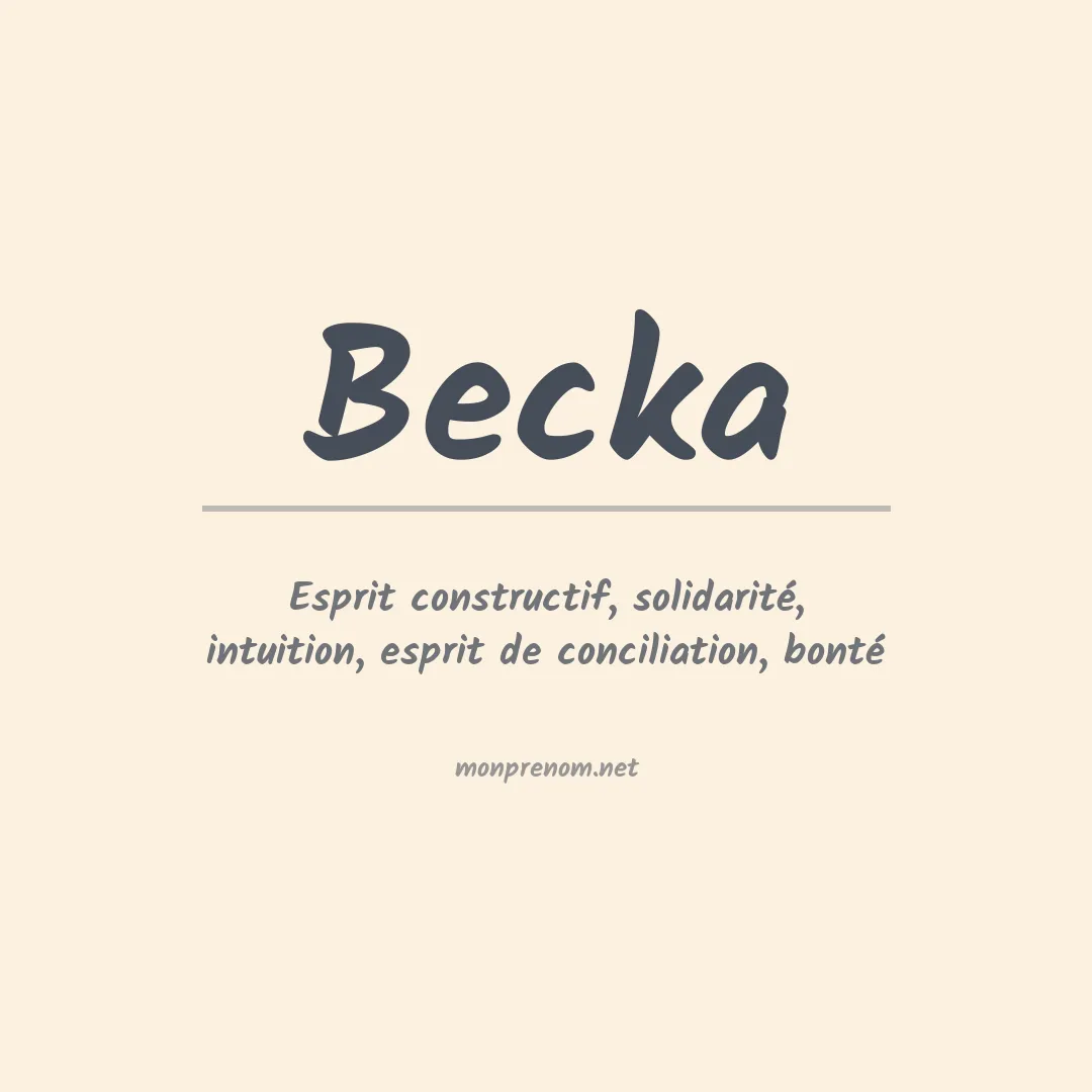 Prénom Becka